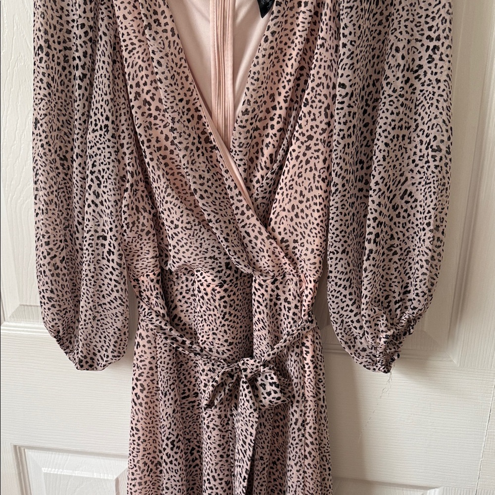 DKNY Pink Long Sleeve Wrap Dress - Picture 3 of 7